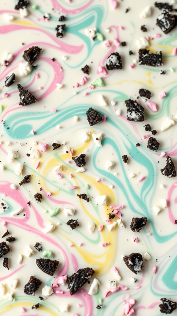 25. Minty Pastel Oreo Bark