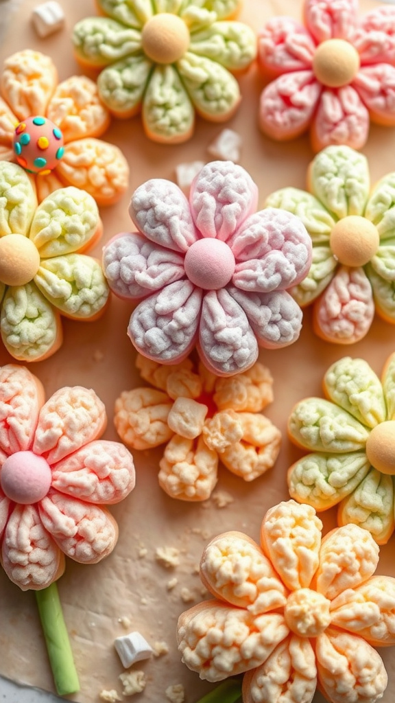 9. Spring Flower Rice Krispie Treats