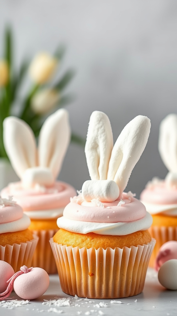 1. Pastel Bunny Tail Cupcakes