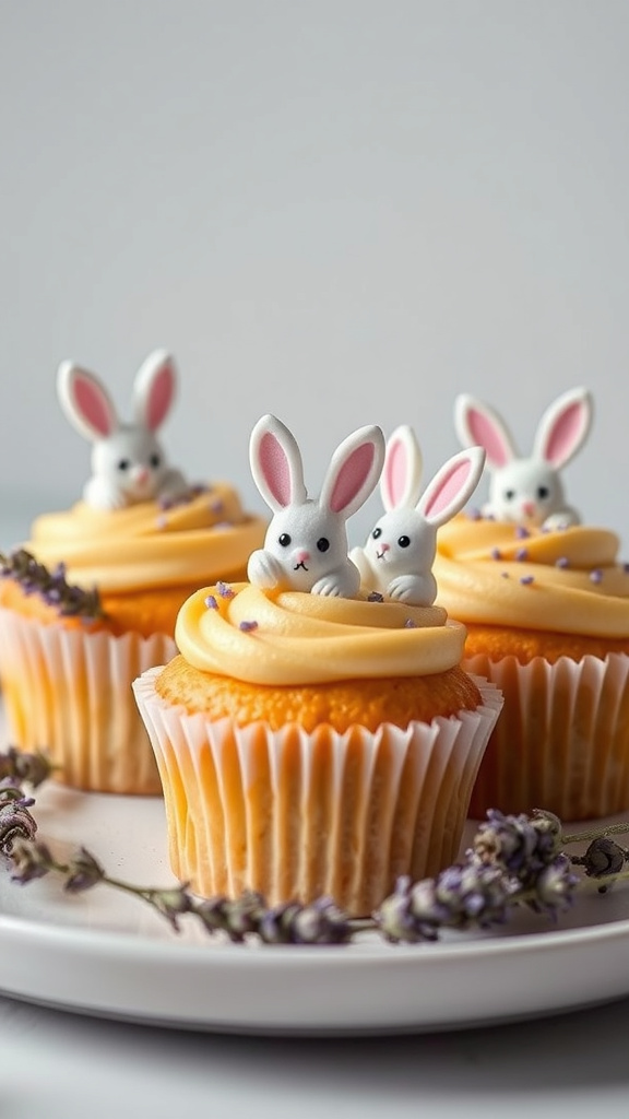 18. Lavender Lemon Bunny Cupcakes