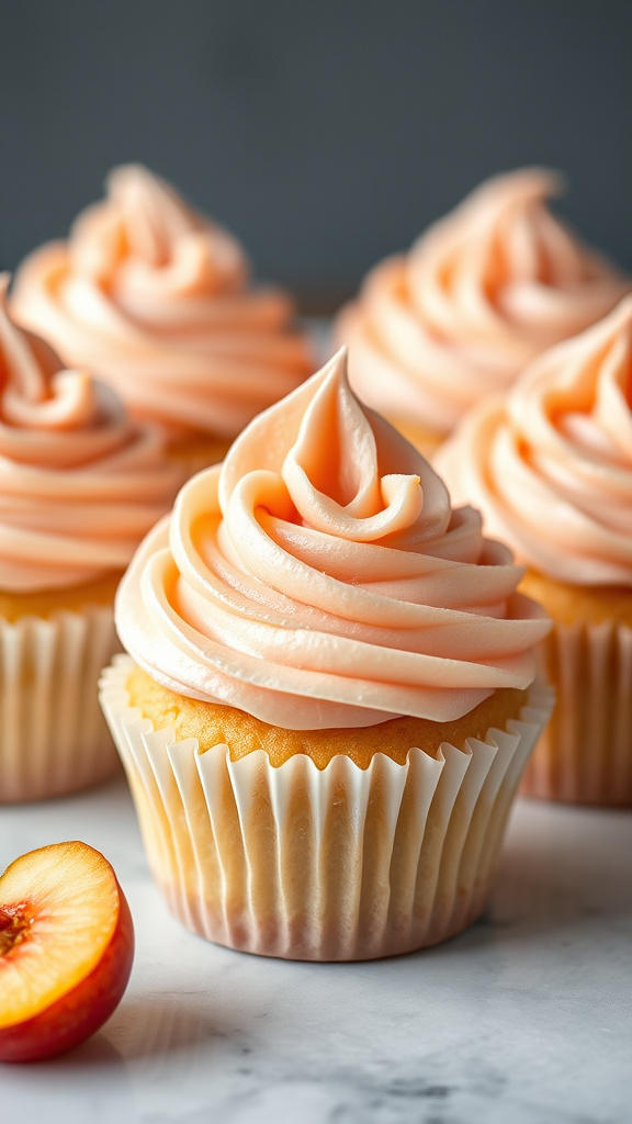 19. Peach Bellini Cupcakes