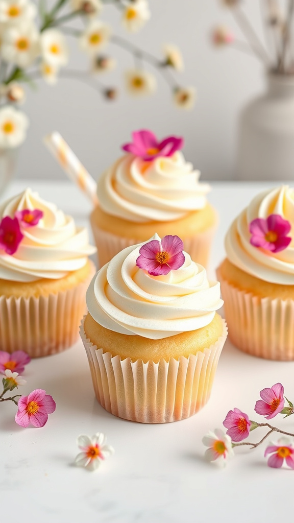 6. Vanilla Blossom Spring Cupcakes