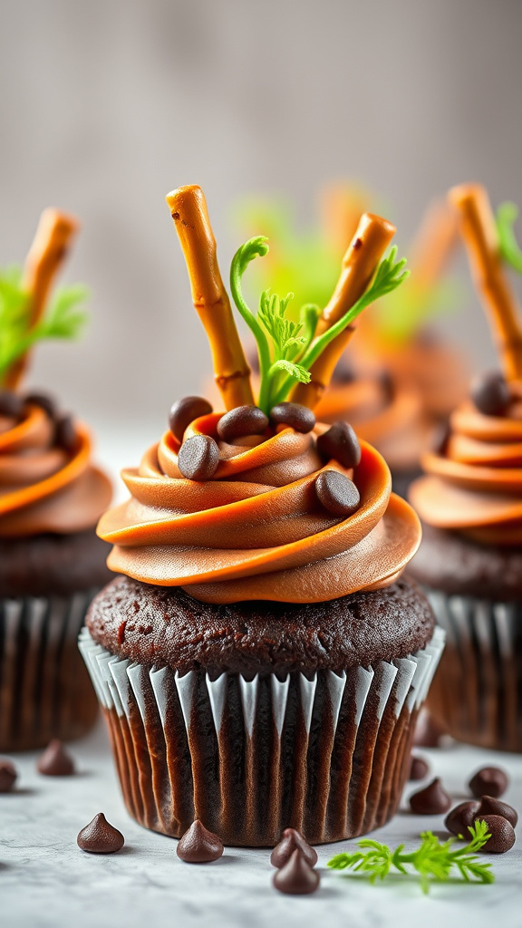 8. Chocolate Carrot Stick Cupcakes