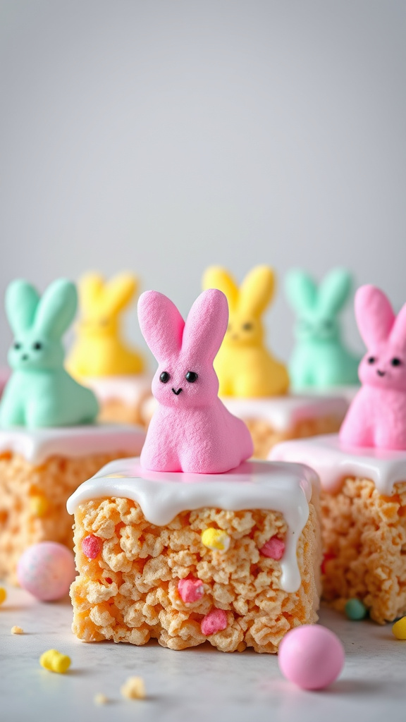 10. Peep-Topped Rice Krispie Treats