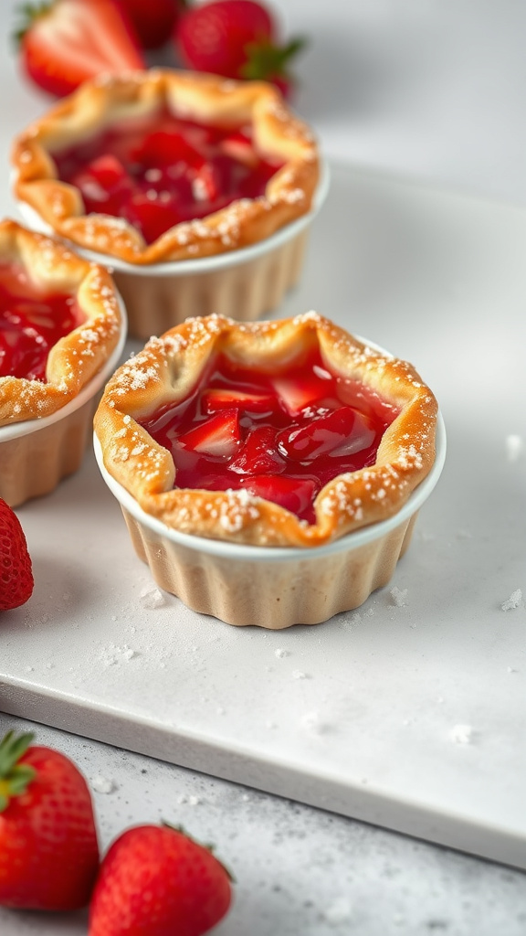 24. Strawberry Rhubarb Mini Pies