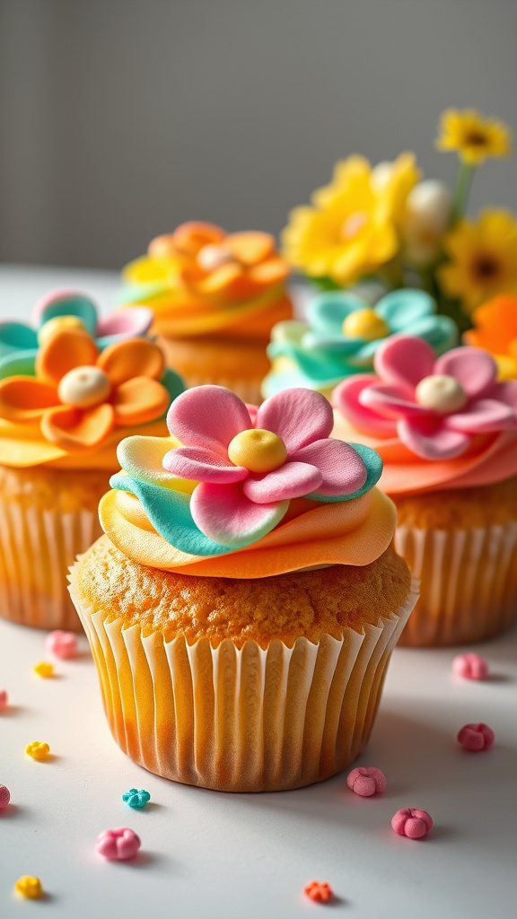 4. Flower Power Cupcakes