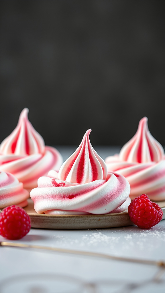 5. Raspberry Swirl Meringues