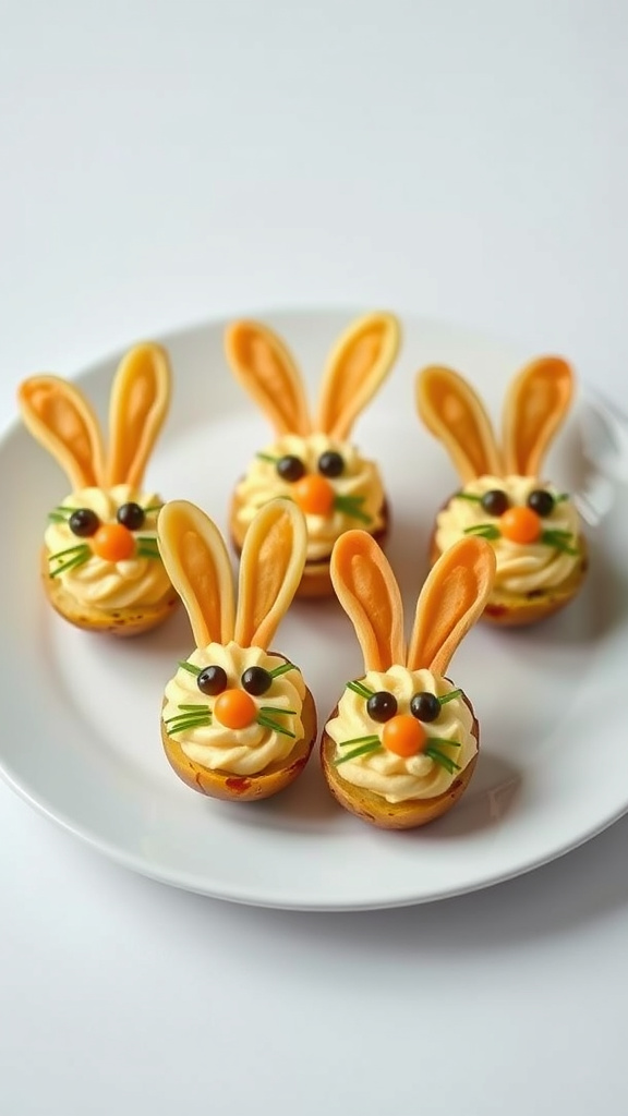 13. Easter Bunny Deviled Potatoes