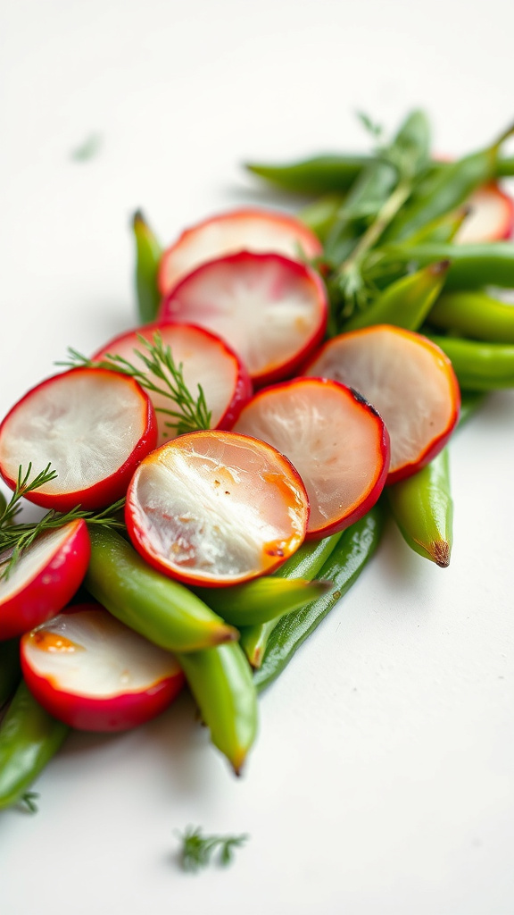 17. Roasted Radish and Snap Peas