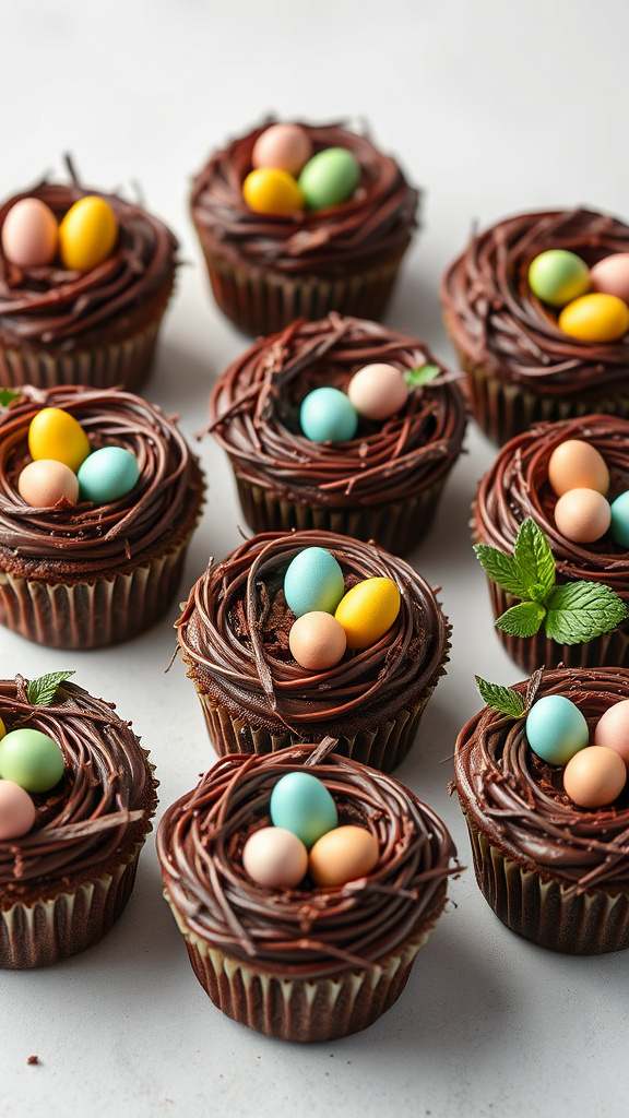 20. Chocolate Mint Nest Cakes