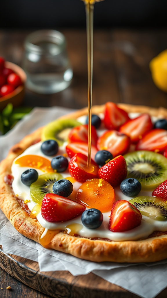 7. Honey Lemon Drizzle Fruit Pizza