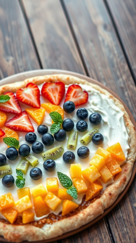 9. Whimsical Easter Rainbow Pizza