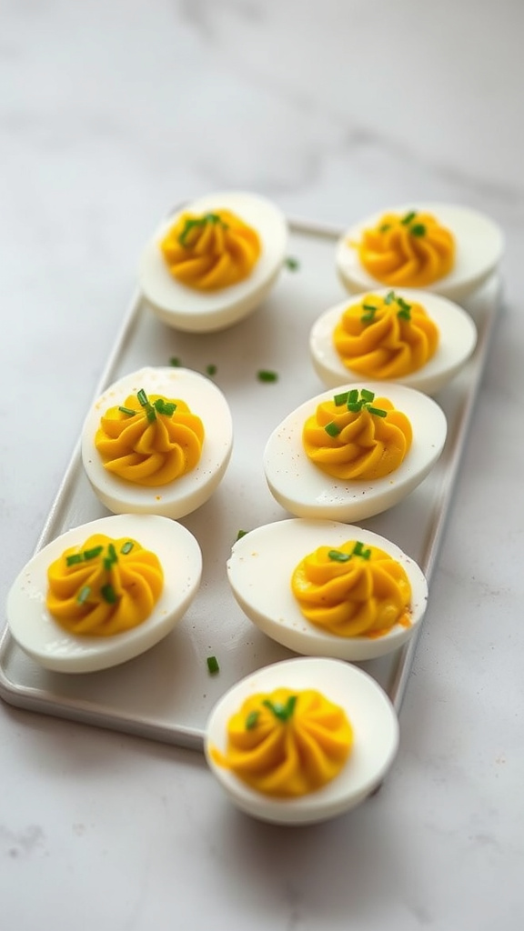 1. Golden Turmeric Deviled Eggs