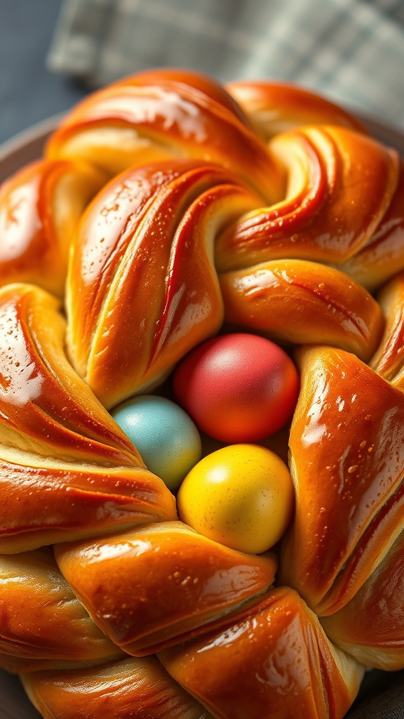 22. Easter Bread with Colored Eggs