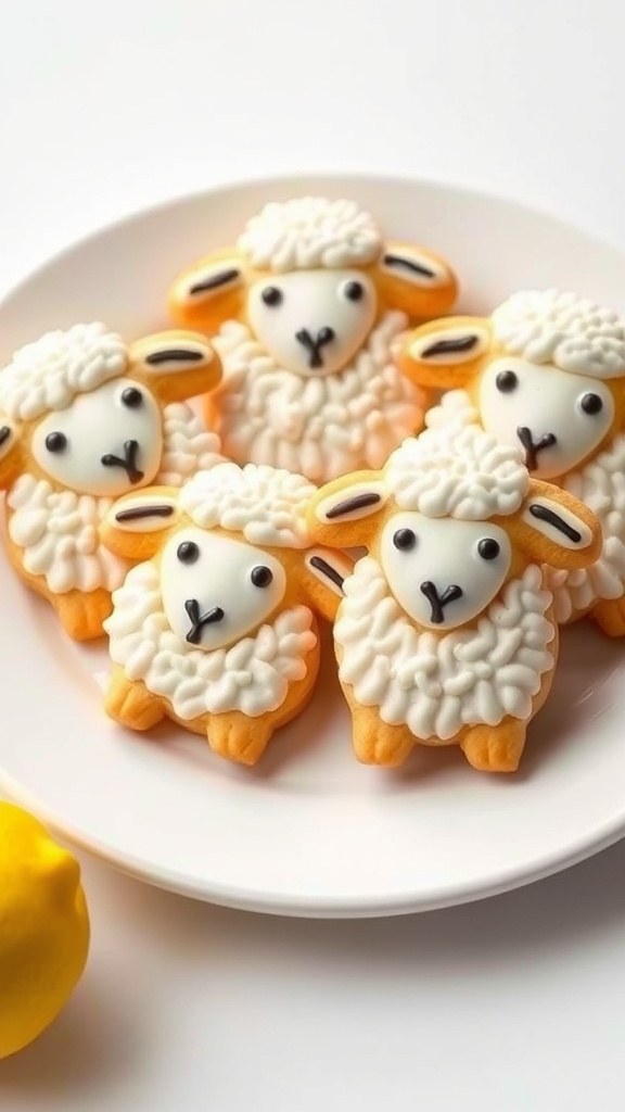 10. Lamb Shaped Lemon Cookies