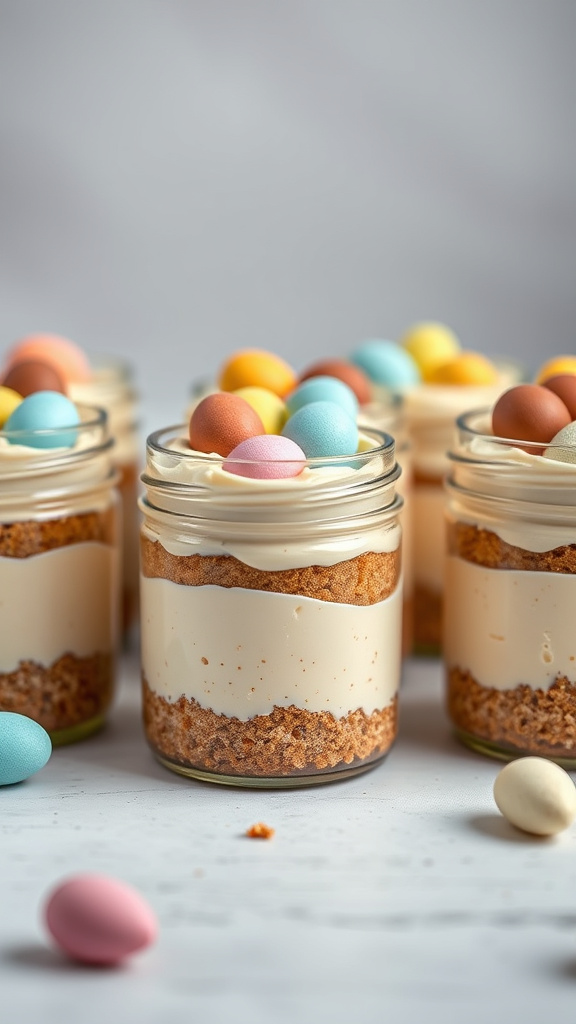 25. Mini Egg Cheesecake Jars