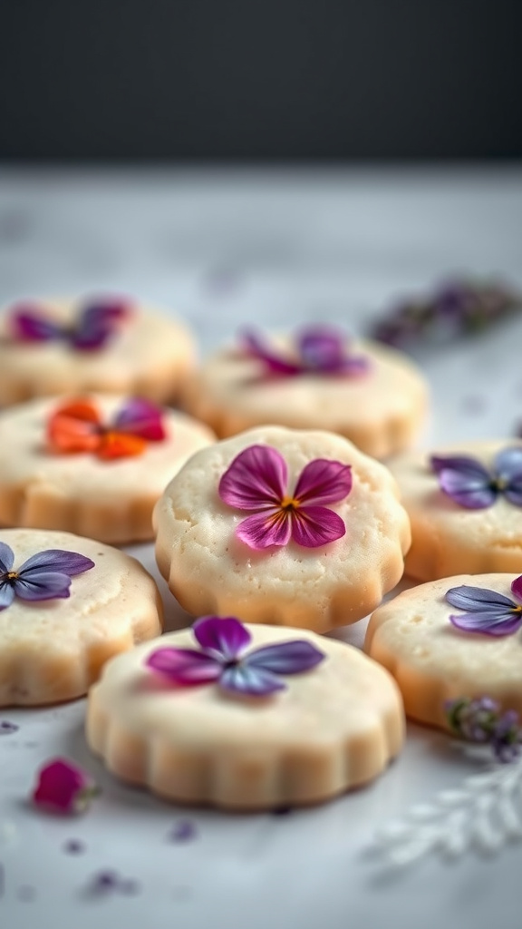 7. Edible Flower Shortbread