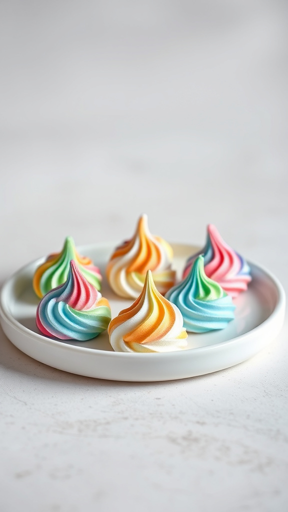 9. Rainbow Meringue Kisses