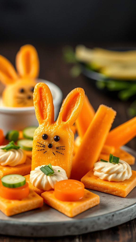 22. Bunny Carrot Crackers & Cheese