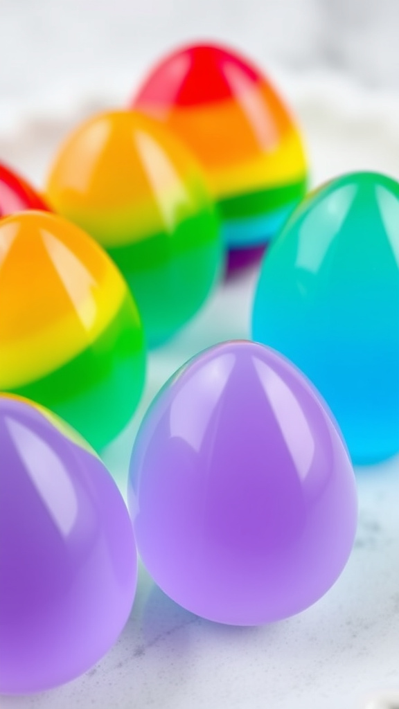 15. Rainbow Jello Eggs