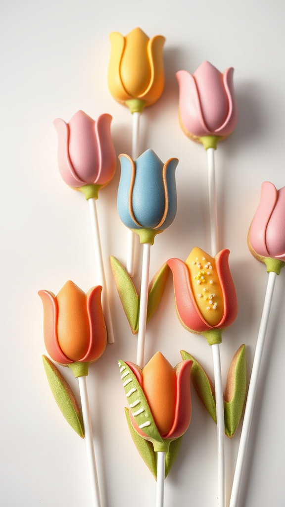 22. Tulip Cookie Pops