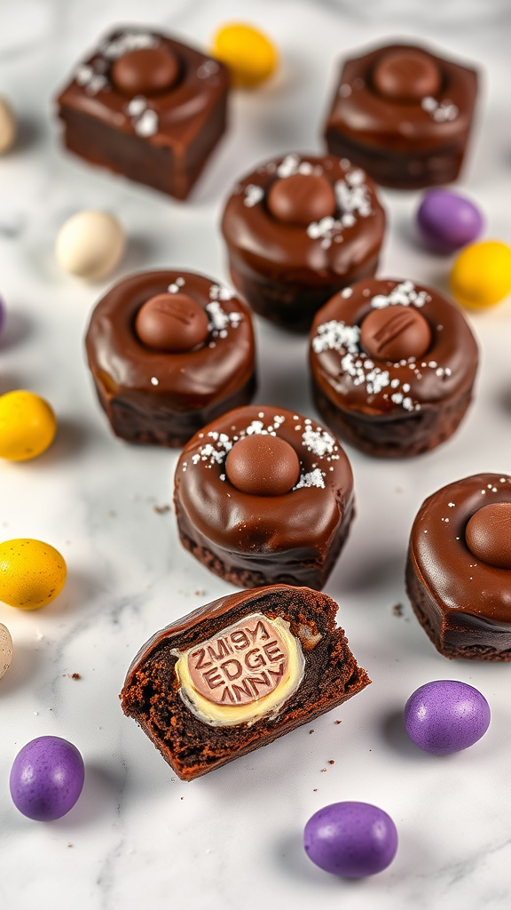 23. Cadbury Egg Brownie Bites