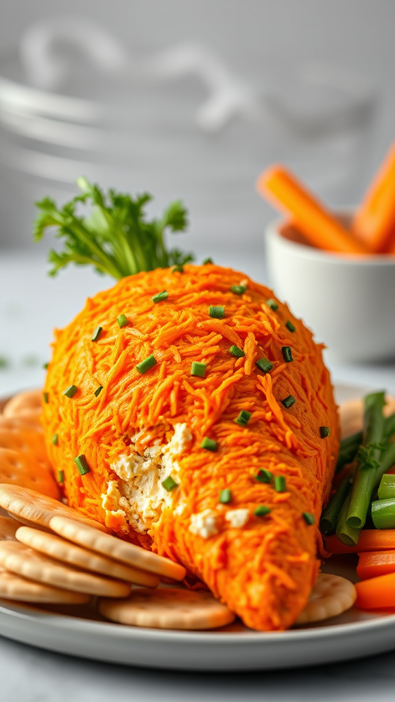 6. Carrot-Shaped Cheese Ball