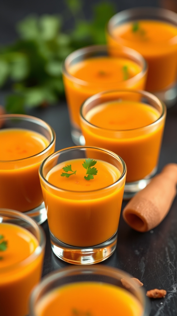 25. Carrot Ginger Soup Shooters