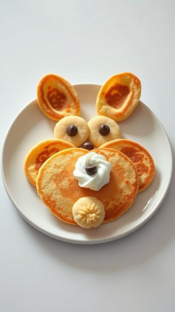 1. Bunny-Shaped Fluffy Pancakes