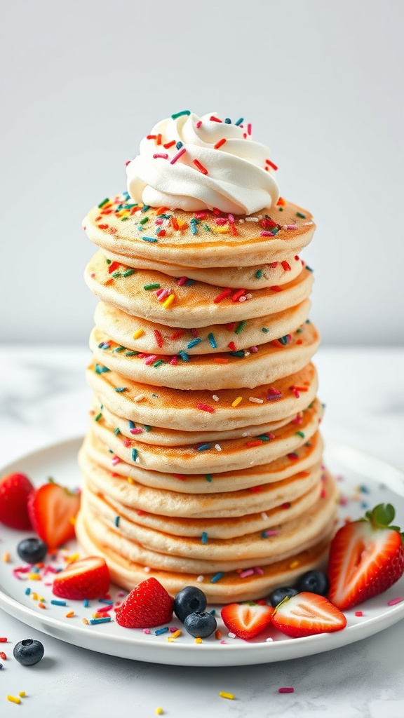 12. Vanilla Sprinkle Pancake Tower