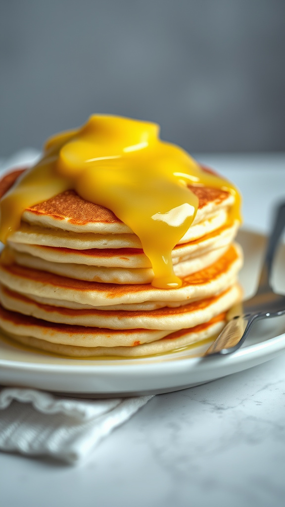 24. Creamy Lemon Curd Pancakes