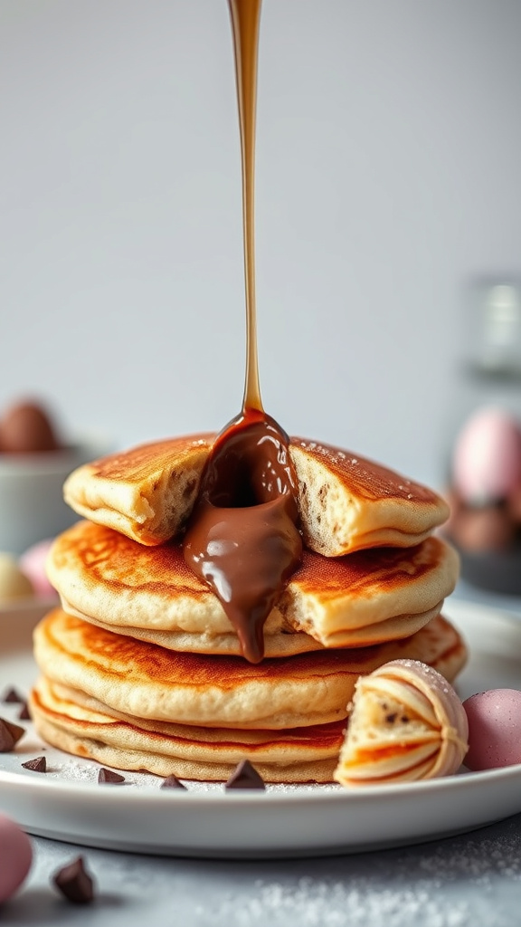 6. Chocolate Egg Surprise Pancakes