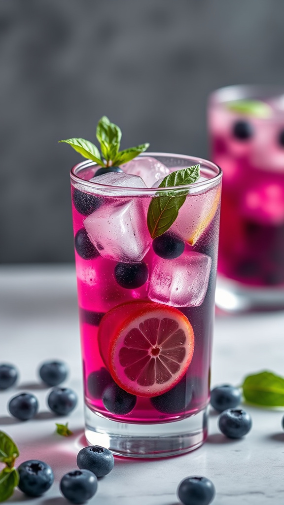 9. Blueberry Basil Cooler