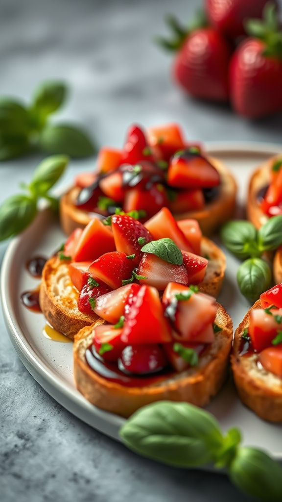 16. Strawberry Basil Bruschetta