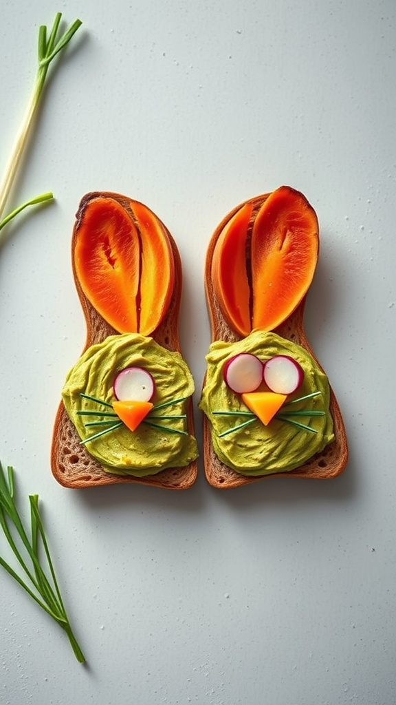 4. Bunny-Shaped Avocado Toast