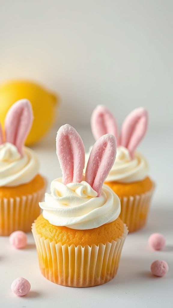 1. Bunny Ear Lemon Cupcakes