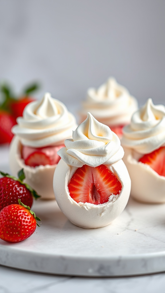 22. Strawberry Cream Egg Toppers