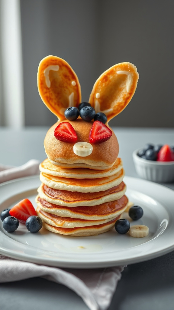 1. Bunny-Shaped Pancake Stack