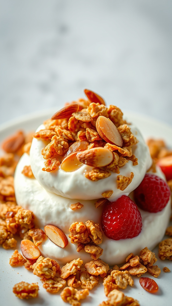 13. Honey Almond Granola with Yogurt