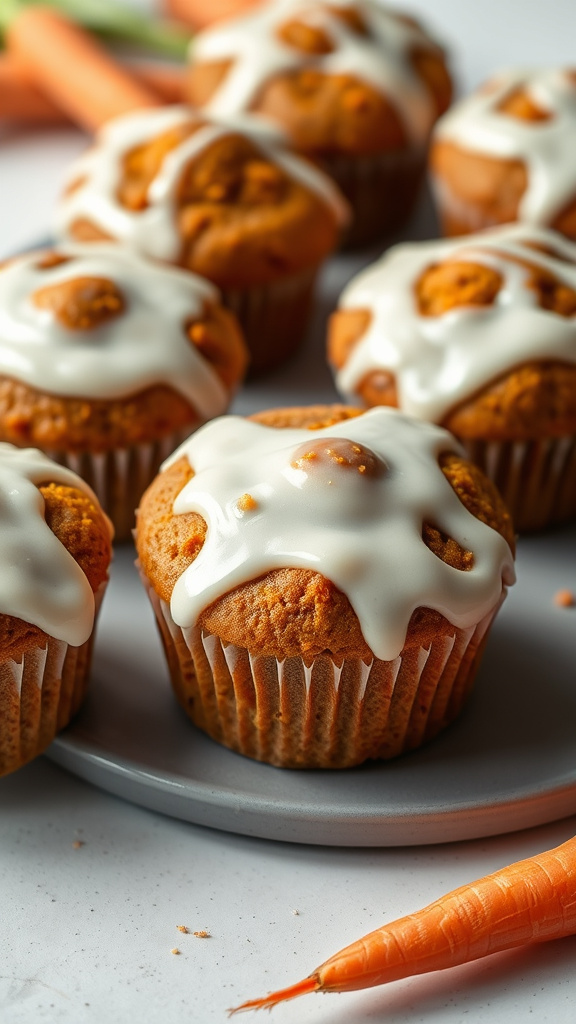 3. Carrot Cake Muffins with Cream Cheese Glaze