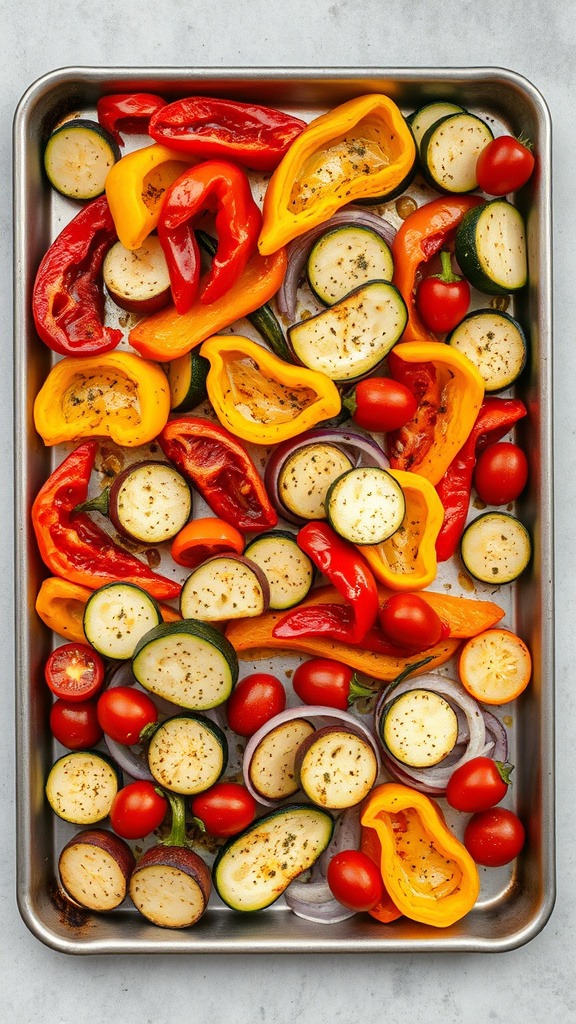 21. Rainbow Veggie Sheet Pan