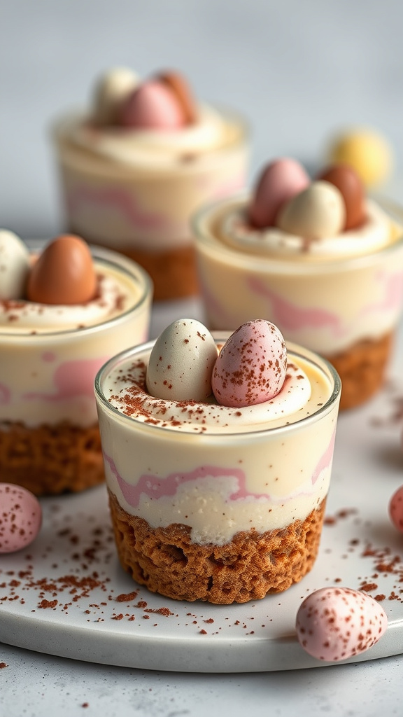 14. Speckled Egg Cheesecake Cups