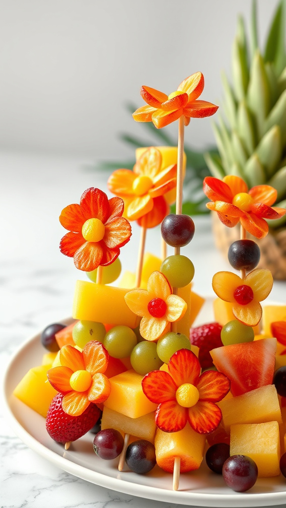 17. Flower-Shaped Fruit Kabobs