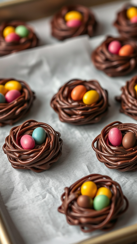 18. Chocolate Nests with Jelly Beans