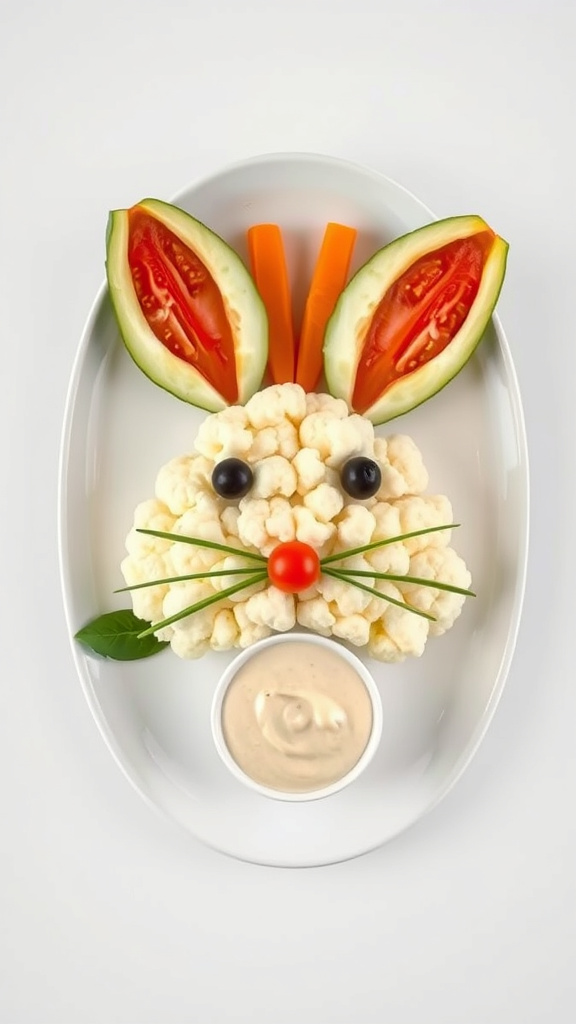 2. Bunny-Shaped Veggie Platter