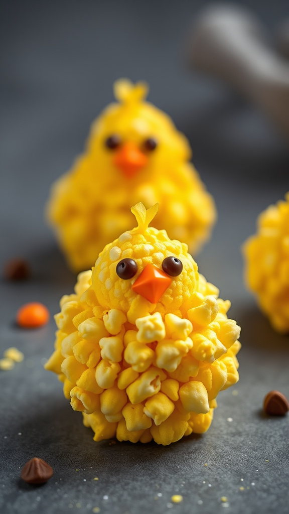 22. Easter Chick Popcorn Balls