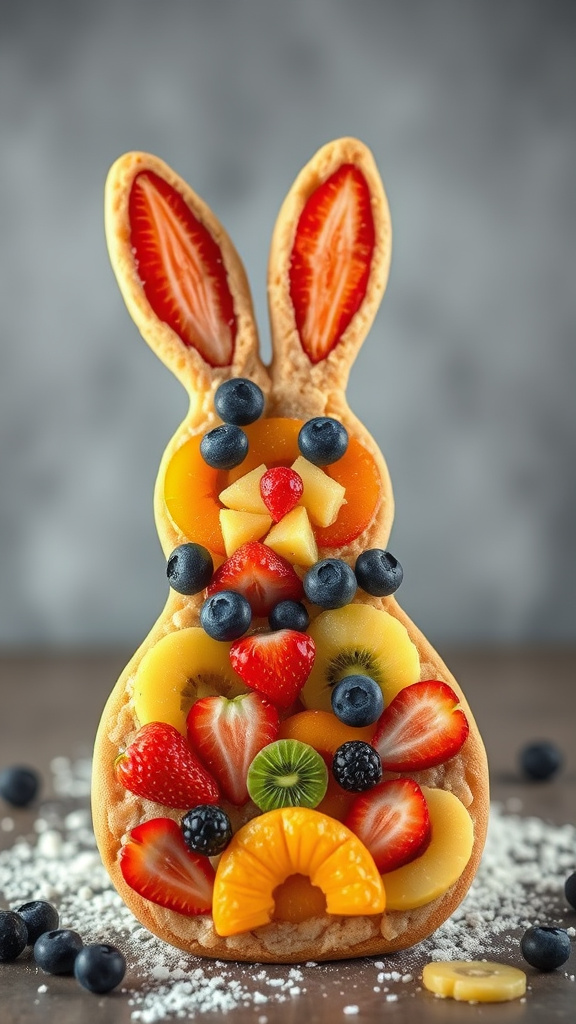 26. Easter Bunny Fruit Pizza