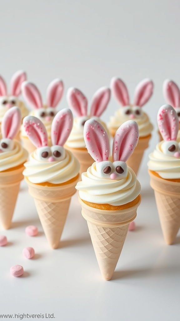 28. Bunny Ear Cupcake Cones