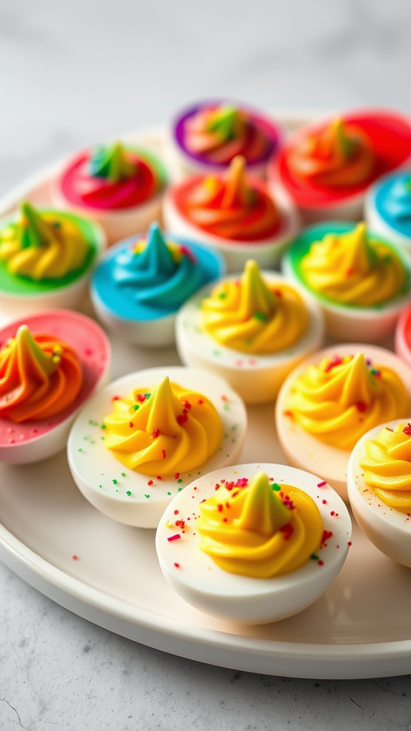 29. Rainbow Unicorn Deviled Eggs