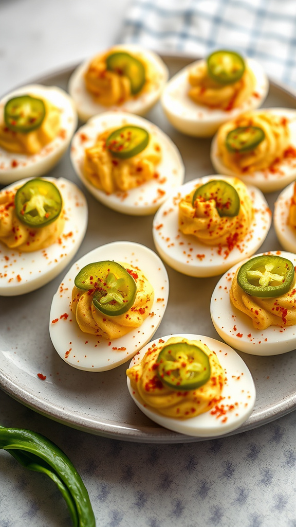 15. Jalapeño Pepper Deviled Eggs